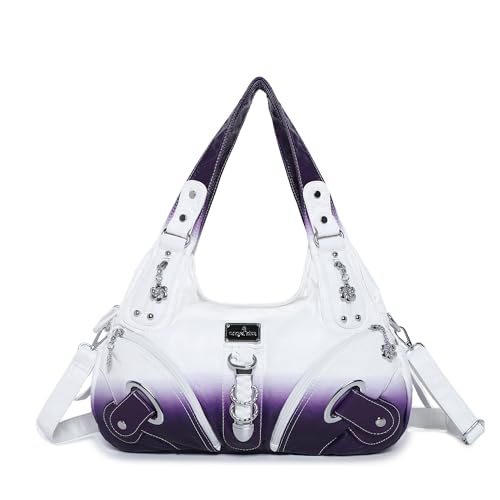 Angelkiss Hobo Purses and handbags for Women Satchel Handbag Women Purses Large Daily Shoulder Bags - color: 7028purple
