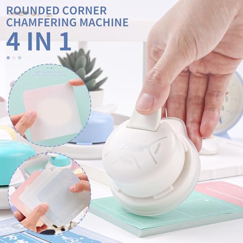 Kaluofan Corner Rounder Punch, 2024 Upgraded 4 in 1 Corner Punch (Inside Rounded Corner+R4mm+R7mm+R10mm), Paper Corner Rounder, Punches for Crafts, DIY Projects, Photo, Card, Scrapbooking Making - color: Purple
