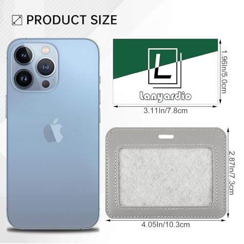 1 Pack Badge Holder, Leather ID Badge Holder with Window, ID Card Holder | Horizontal ID Holder, ID Card Holder for Office Factory Nurses School Teacher Students - color: Gray-1, size: 1 Pcs