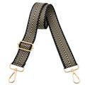 Purse Straps Replacement Crossbody Bag Strap for Purses Adjustable Wide Shoulder Straps for Women Handbags - color: Black and Gold Line Arrow