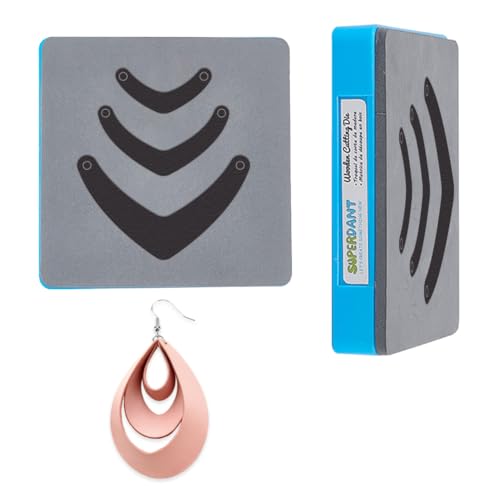 SUPERDANT Three-Tiered Teardrop Shape Leather Die Water Drop Earrings Wooden Die Cutter Leathers Cutting Dies DIY Art Crafts Leathers Dies Cutter for Men Women Leather Making for Handmade Lover Gifts - style: Three-Tier Teardrop Earrings