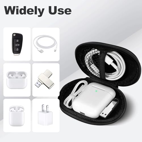 Oval Earbud Case Portable EVA Carrying Case Storage Bag Cell Phone Accessories Organizer with Carabiner for Earphone, Earbud, Earpieces, SD Memory Card, Camera Chips, Black1 - color: A5-Oval-Black