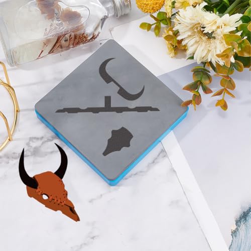 SUPERDANT Cow Skull Pendant Leather Die Animal Keychain Decor Wooden Die Cutter Leathers Cutting Dies DIY Art Crafts Leathers Dies Cutter for Men Women Leather Making for Handmade Lover Gifts - style: Cow Skull Keychain