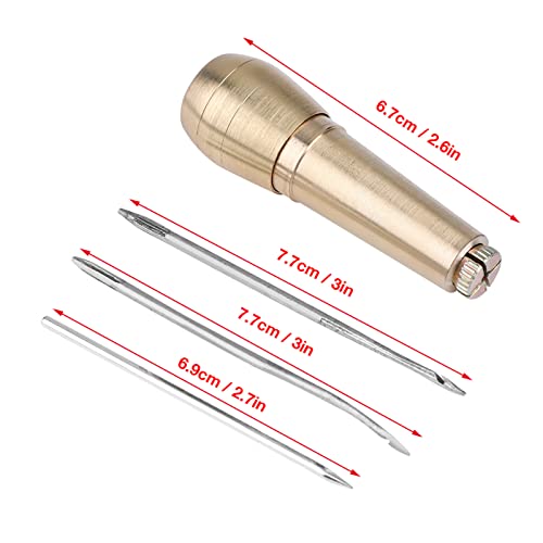 Oumefar Leather Sewing Awl Kit - 3 Needles, Hand Stitch Awl, Shoe Repair Tool for Leather & Handmade Projects