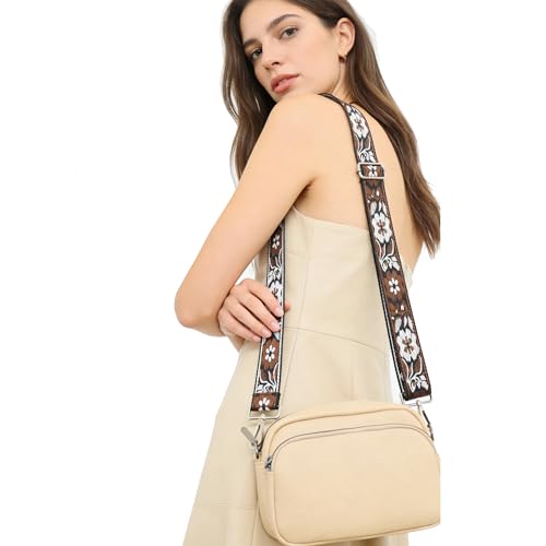 1.5" Wide Purse Strap Silver Hardware Adjustable Replacement Long Crossbody Bag Strap for Thick Shoulder Bags Canvas Handbags Straps - color: Silver Hardware-Gary