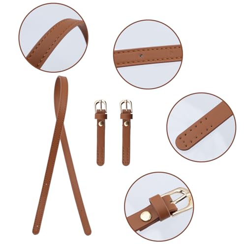 Semetall PU Leather Replacement Purse Straps 2 Pcs 67cm to 76cm Brown - color: Brown