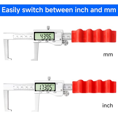 Digital Outside Groove Caliper, Disc Brake Rotor Micrometer, Digital Vernier Calipers Measuring Tool for Disc Brake, Brake Measuring Tool wtih Caliper- Inch/Metric Conversion (2 Inch/50mm)