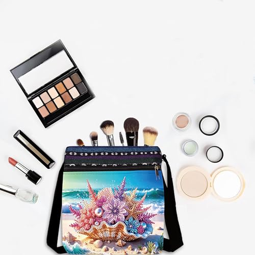 DDGYP DIY Diamond Painting Crossbody Bag - 5D Diamond Art Kits for Adults | PU Leather Art Bag with Shell Beach Design, Craft Kits for Women, Ideal for Gifts & Everyday Use - color: Beach 1