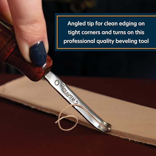 Weaver Leather Supply Leather Edger, Edge Beveler with Angled Tip for Refined Finish, Beveling Tools for Belts, Straps, and DIY Projects - size: 1/16"