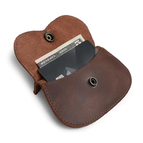 Hide & Drink, Cat Shape Wallet Handmade from Full Grain Leather - Bourbon Brown - color: Bourbon Brown