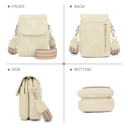 Fashion Small Crossbody Bags for Women Trendy Designer Cell Phone Purses - color: Beige