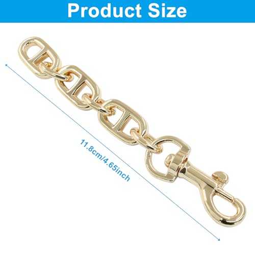 Purse Strap Extender, Gold, 2Pcs | 4.7 Inch, Metal Chain, For Shoulder & Crossbody Bag - color: Gold
