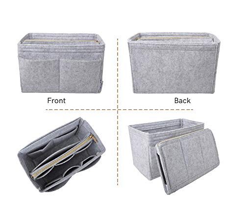 Vercord Felt Organizer Insert For Purse Handbag Tote Bag In Bag Inside Shaper Divider Neo Grey Small - color: A Grey, size: Small