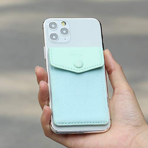 Ultra-Slim Self Adhesive Credit Card Leather Wallet - color: Mint