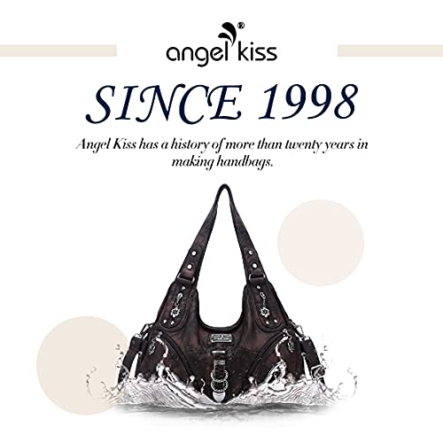 Angelkiss Hobo Purses and handbags for Women Satchel Handbag Women Purses Large Daily Shoulder Bags - color: Coffee-g
