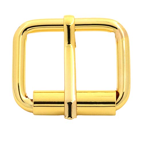 BIKICOCO Roller Buckle, 1'' x 3/4'' Heel Rolling Bar Buckles for Bags Leather Webbing Straps, Gold - Pack of 20 - color: Gold X 20 Pcs