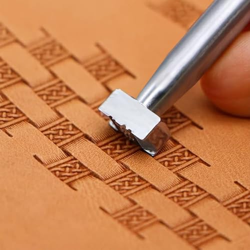 Celtic Basket Weave Leather Stamp Leathercraft Stamping Tool 304 Stainless Steel Geometric Pattern for DIY Carving