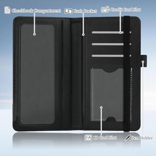 Checkbook Cover for Duplicate Checks,Slim Durable RFID Blocking Checkbook Credit Card Holder for Personal and Business Checks-Cute White Tiger - color: Cute White Tiger