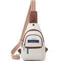 Leresas 7L Sling Bag for Women Vegan Leather Crossbody Purse Chest Bags Fashionable Trendy Fanny Pack with Travel, Beige - color: 7l-m-beige Brown, size: 7L