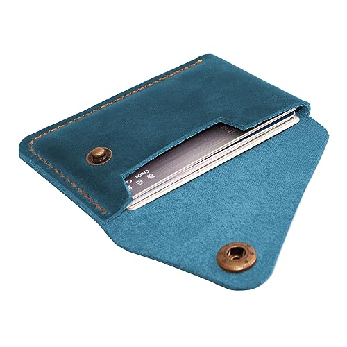 Leather Card Holder, Credit Card Wallet, Cardholder Wallet, Minimalist Wallet,Christmas Gift - color: Blue