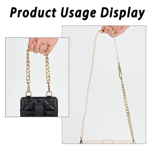 PH PandaHall 2pcs 12 Inch Golden Purse Chain, Purse Strap Flat 0.5 inch Wide Wallet Chain Handbag Replacement Strap with Buckles Gold Chain for Purse Handbags Clutches Crossbody Bags Pants - color: Golden, size: 12 Inch