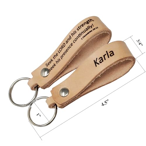 Natural Leather Keyring-Keychain-Key Fob 10 pack – Hardware Included-Decorating Ready for Laser or Machine Engraving, Stamping, Painting – Made in USA