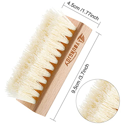 YoungJoy Sneaker Cleaning Brush Shoes Shine Dauber Nylon/Horsehair/Boar Cleaner Brushes Crepe Applicators(Beige PP Bristle) - style: Beige Pp Bristle