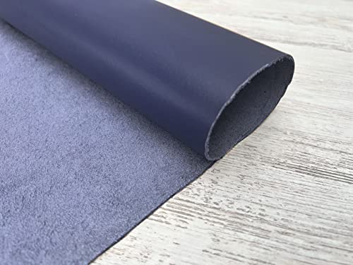 2 Pieces of Navy Blue 14x14 Inch Genuine Leather Pieces Real Cowhide Full Grain Sheets for Crafting Leatherworking Leathercraft Repair Crafts Offcuts TPS13526 - color: 2 Pieces of 14x14 Inch (Navy Blue)