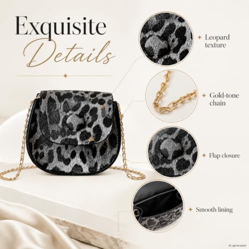Mini exquisite leopard print handbag, small shoulder style Tiny Compact Stylish Accessory for Essentials - color: Black