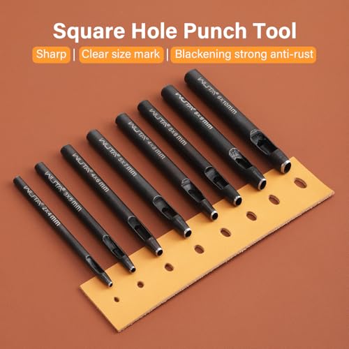 WUTA Oval Leather Hole Punch Set,Carbon Steel Belt Hole Puncher for Leather, Hand Punching Tool for Leathercraft Working (5 * 8mm,1pc) - size: 5×8mm (1 pc)
