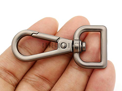 CRAFTMEMORE Matte Black Snap Hook Swivel Lobster Clasps Metal Push Gate Purse Clip Accessories SC21 (5/8 Inch, 2 Pack) - size: 5/8 Inch