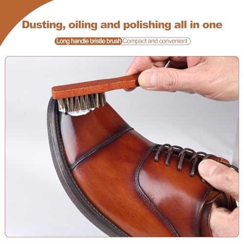 Shoe Brush Shoe Polish Brush Horse Hair Brush for Leather Horsehair Shoe Brush Professional Shoe Polish Applicator