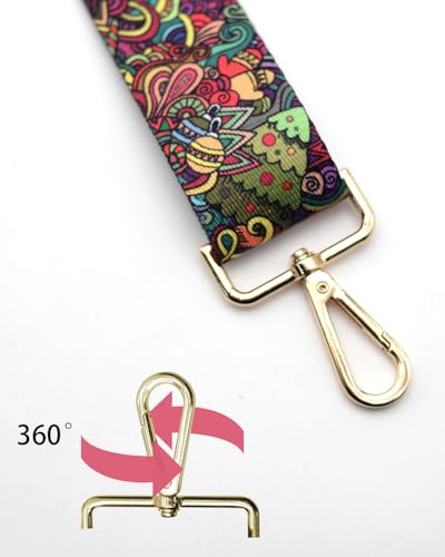 Embroidered Purse Straps Replacement Crossbody Wide Adjustable Bag Straps | Thick Purse Strap for Crossbody Bags,Extra Long Strap,Cross Body Straps for Handbags,Bag Straps for Tote Bags,Shoulder Straps - color: Green Red 2