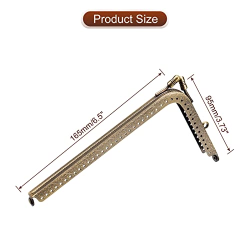 uxcell Metal Purse Frames - 6.5" 4Pcs Rectangle Kiss Lock Clasp Frame Embossed Clutch Frame for Coin Purse Sewing Bag Making DIY Craft Bronze - color: Bronze, size: 6.5"