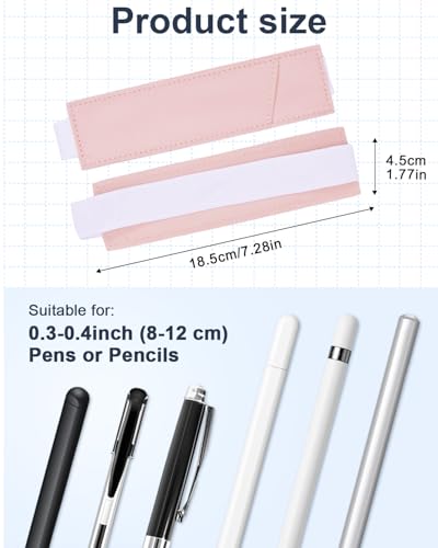 eZAKKA 4-Pack Adjustable Pen Holder for Notebook, PU Leather Pencil Pouch | Elastic Band Pencil Case Fits 7-10 Inch Journals, Planners & Tablets; Holds 4 Pens, USB Drives or Earphones; 4 Colors