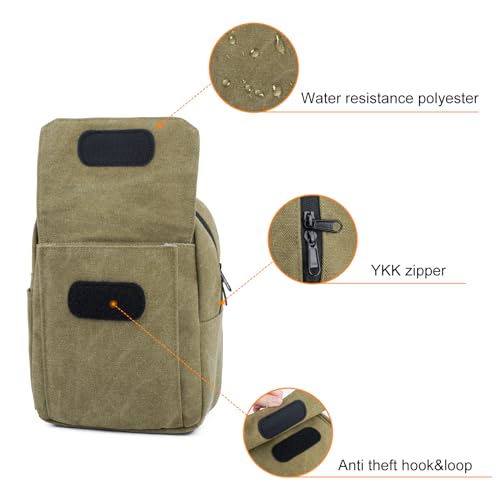 TULLIO Camera Bag Purse Small Sling Crossbody Shoulder Case for Women Men - color: Army green, size: Small
