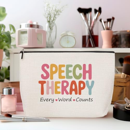 Speech Therapy Makeup Bag Travel Essentials Organizer Cosmetic Bags | Therapist Portable Pouch Purse for Women, Inspirational Travel Makeup Toiletries Accessories, Gifts for Women - color: Multicolor 1438