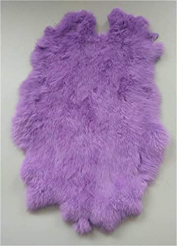 1x Skin of Rabbit Hide Skin Scrap Dyed Tanned Hide - 10" by 12" Fur Pelt with Sewing Quality Leather (Light Purple) - color: Light Purple