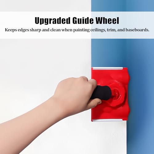 Paint Edge Trimmer Plus 2 Replace Pads, Paint Pad Applicator, Corner Walls and Ceilings Pad Painter, Edge Painting Tool with Painter's Pad Refills for Baseboards, Windows, Doors - size: 2 Pads