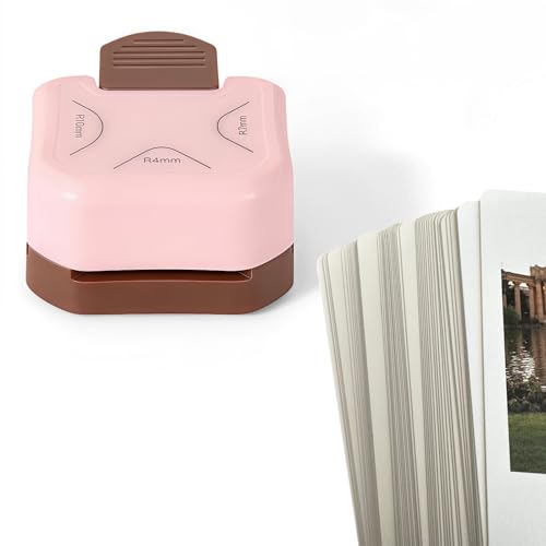 QIQQIKIN Corner Rounder Punch Pink,Paper Punches for Crafting,Cardstock,Edge Cutter,Scrapbook,Card Making Supplies,Journaling Accessories, Photos Cards Scrapbooking - color: Pink Brown R4+R7+R10