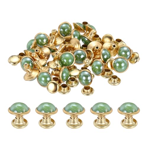 PATIKIL 7.5mm Turquoise Rapid Rivets, 30 Sets Leather Rivets Studs Rivet Double Cap Spikes Rivet for Leather Crafting for Decor Repair DIY Clothing Belts Bags Shoes, Green - color: Green