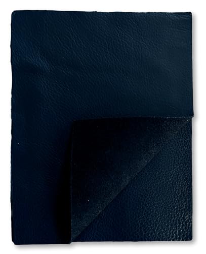 Natural Grain Cow Leather: 8.5'' x 11'' Pre Cut Leather Pieces (Navy, 3-Pack) - color: Navy, size: 3-Pack