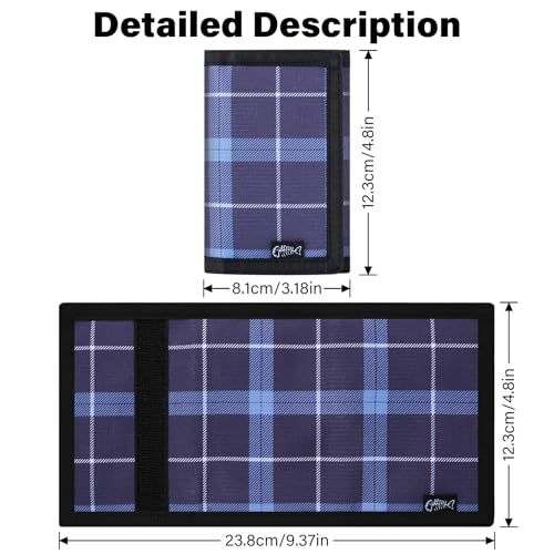 Men’s Nylon Trifold Wallet with 6 Page Wallet Insert, Ultra Thin and Security Wallet with ID Window for Card Cash Holder, Modern Fashion Purse Gifts for Teen Boys Men Women -Block DarkBlue - color: 24017 Block-DarkBlue