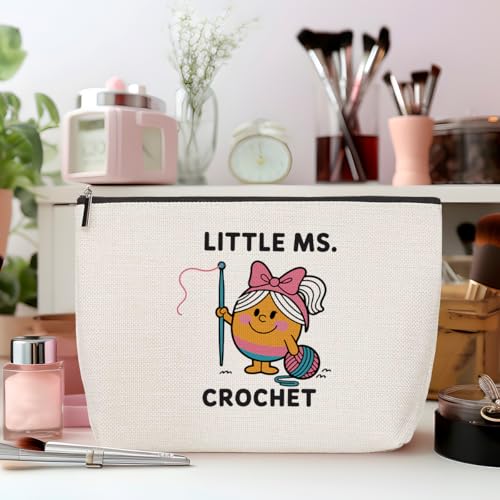 ZHAMEN Crochet Knitter Makeup Bag Cosmetic Bags for Women | Crochet Portable Pouch Purse Travel Essentials Organizer, Travel Accessories, Christmas Birthday Gifts for Women - color: Multicolor 1423