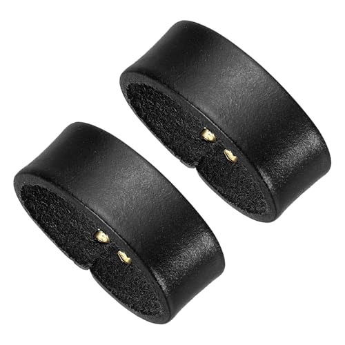 PATIKIL Leather Loop Keeper, Leather Loops Belt Keeper Loops Retainer Straps Replacement, - color: Black, size: 1.3"/1.4"