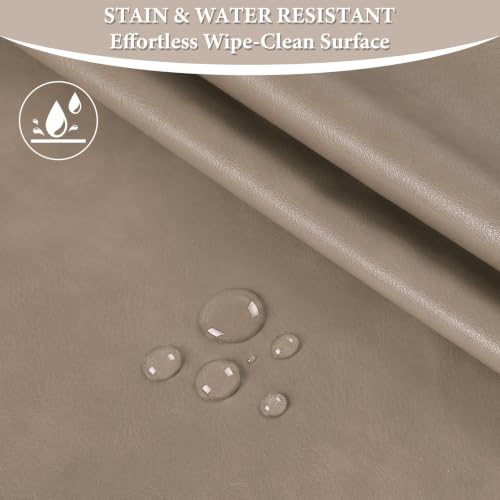 Faux Leather 1.00mm Upholstery Fabric by the Yard 6 Yard Camel Beige | Semi-PU Waterproof Marine Vinyl, Soft Thick 2-way Stretch Leather Sheet for Sofa Wallet Cushion Craft Sewing Projects - color: Camel Beige, size: 6 Yard