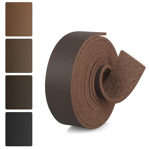 JinRuiKJ Top Grain Leather Strap - 1 Inch Wide 72 Inches Long Chocolate Brown Leather Strips - Very Suitable for DIY Arts & Craft Projects, Traction Ropes, Bag Straps, Furniture Handles - color: Chocolate Brown, size: 1''x72'' (2.5x182cm)
