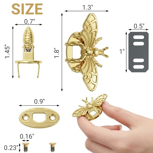 WRINGKIT 10 Pack Purse Lock Clasp, 3D Bee Shape, 10 Colors