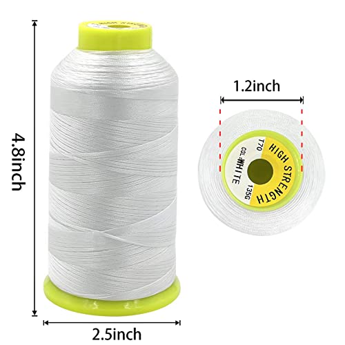 Tortoise 3 Cones Heavy Duty Thread of 2000 Yards Each Spool UV Resistant High Strength Thread # 69 T70 Size 210D/3 for Upholstery,Leather,Purses,Outdoor,Beading,Canvas Color Basic - color: Basic