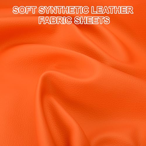 PATIKIL 63x39.4in Faux Leather Sheets, Faux Leather Fabric Sheets Vinyl Fabric Synthetic Soft Waterproof PU for Replacement Upholstery Car Furniture Sofa Boat Marine, Orange Red - color: Orange Red